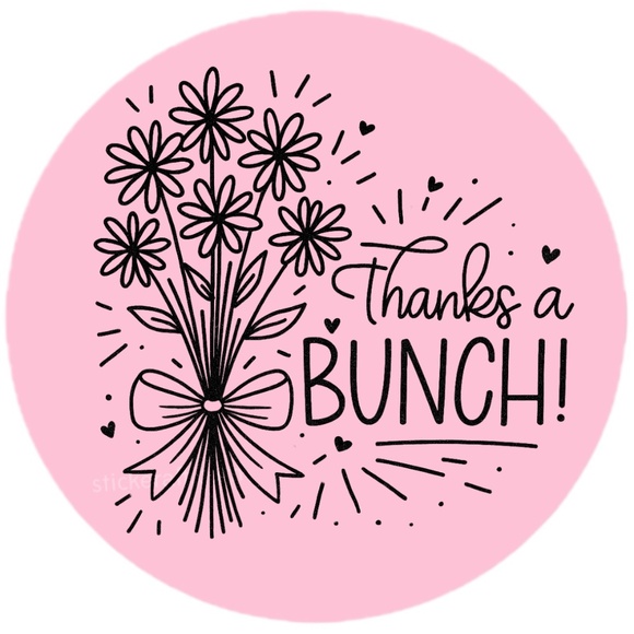 Thanks a Bunch Sticker 2” Round | Floral Label | Small Business Packaging - Picture 6 of 14